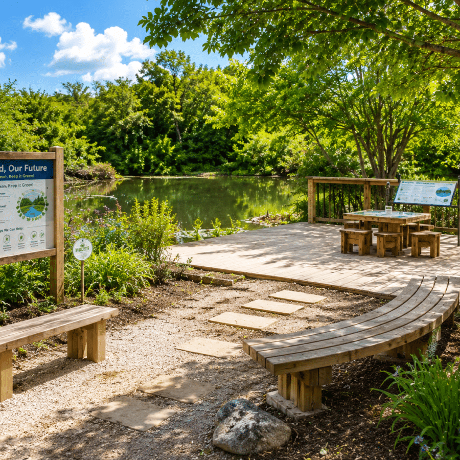 Provides environmental learning materials for students.